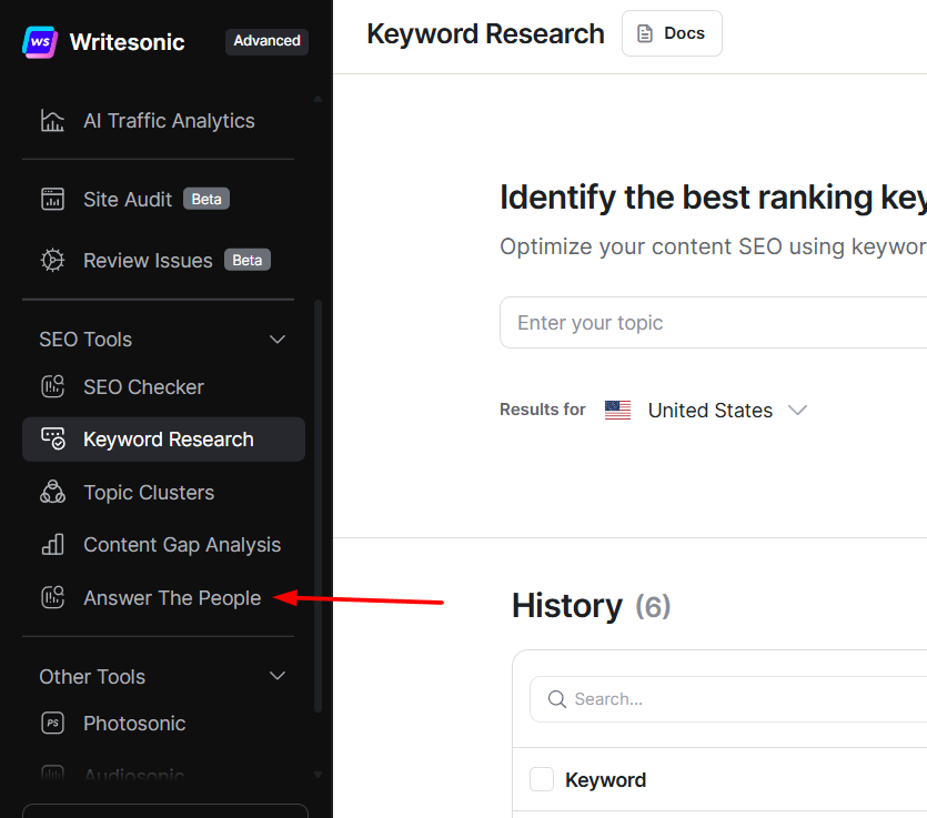 Writesonic's Answer The People Tool