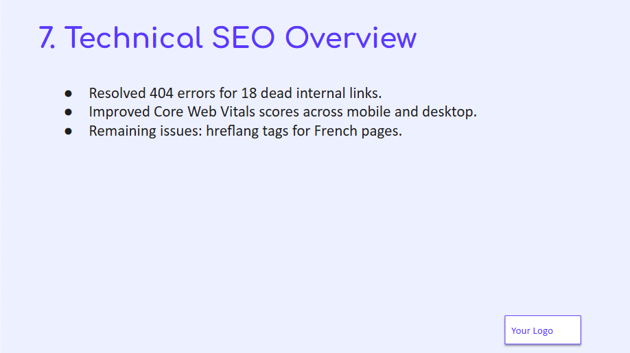 SEO Reports for Clients: Technical SEO Overview