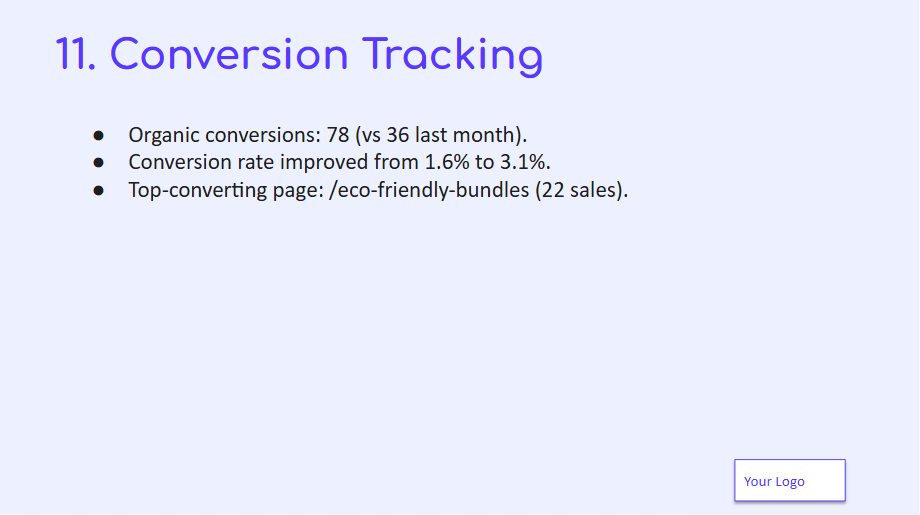 SEO Reports for Clients: Conversion Tracking