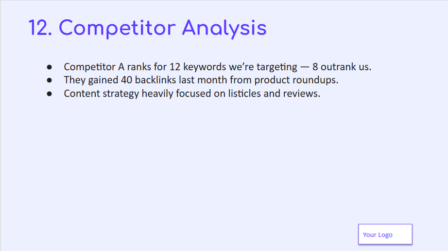 SEO Reports for Clients: Competitor Analysis