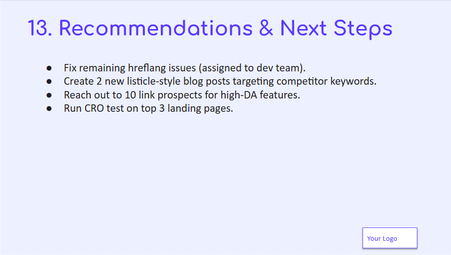 SEO Reports for Clients: Recommendations & Next Steps