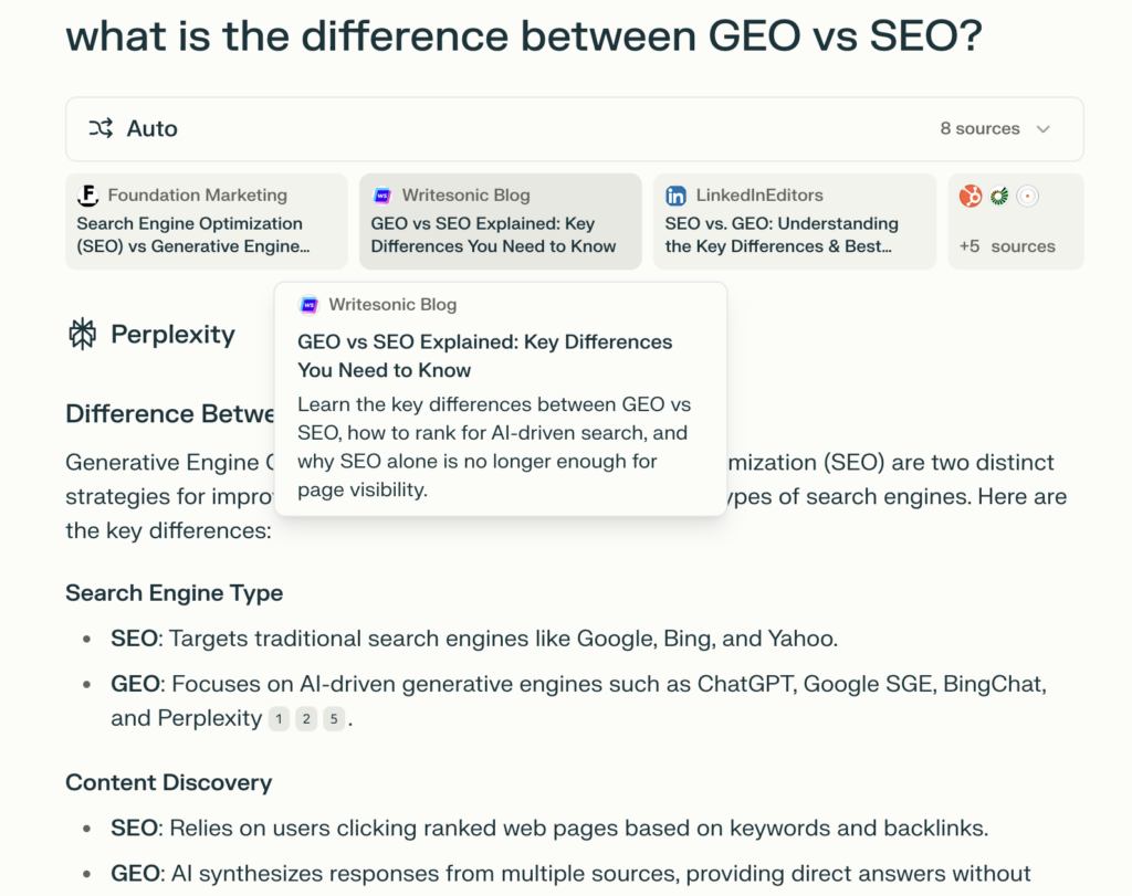 AI-driven search through Perplexity