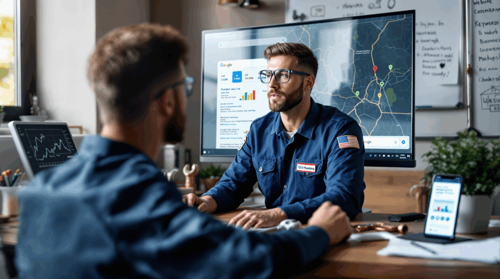 SEO for plumbers - AI generated image by Writesonic
