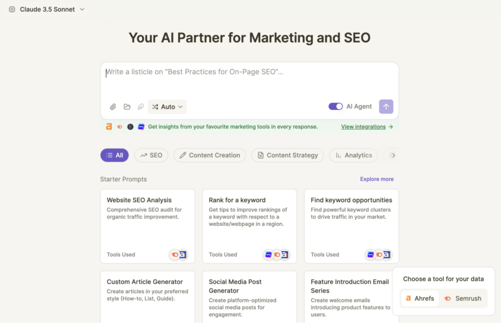 Chatsonic for creating an AI content brief